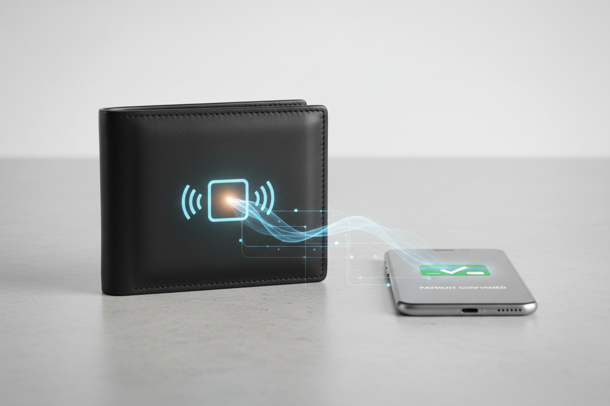 NFC wallet with digital portfolio sharing for smartphones